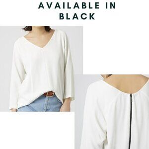 Topshop Black Crepe Top with Back Zipper